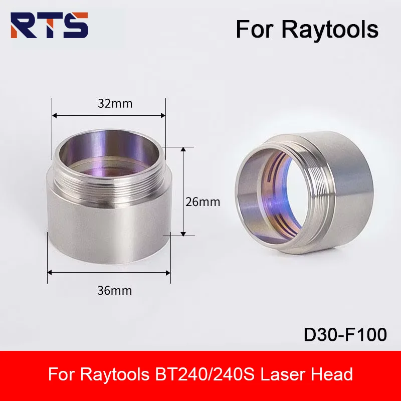 RTS Fiber Laser Raytools Collimator/Focus Lens D30 F100-F200mm with Lens Holder for Raytools Laser Cutting Head BT240 4KW