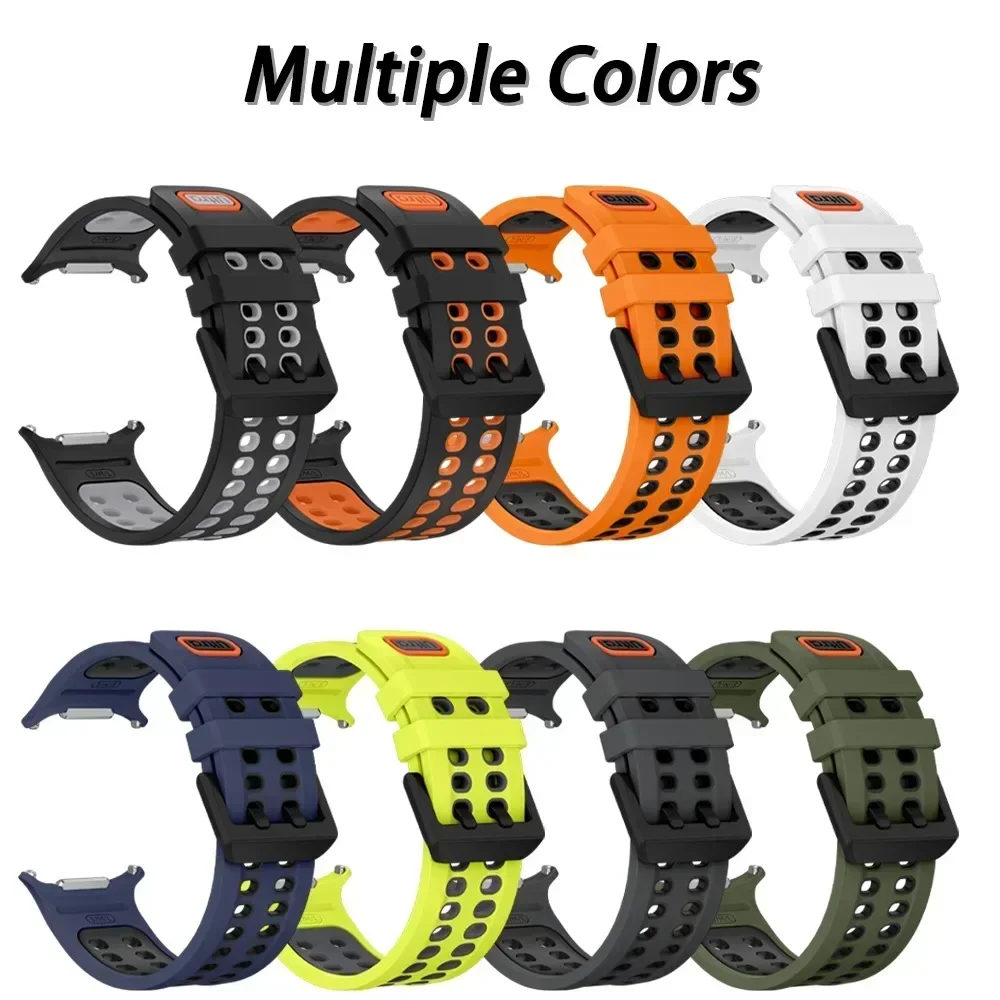 Two-Tone Silicone Watch Band for Samsung Galaxy Watch Ultra 2/1 Dedicated Breathable Strap Perfect Fit Replacement Accessories