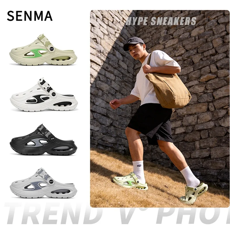 

SENMA Men's Slippers Summer Outdoor Thick Bottomed Sandals Anti-Slip Driving Shoes Sports Beach Slippers Breathable EVA Flats