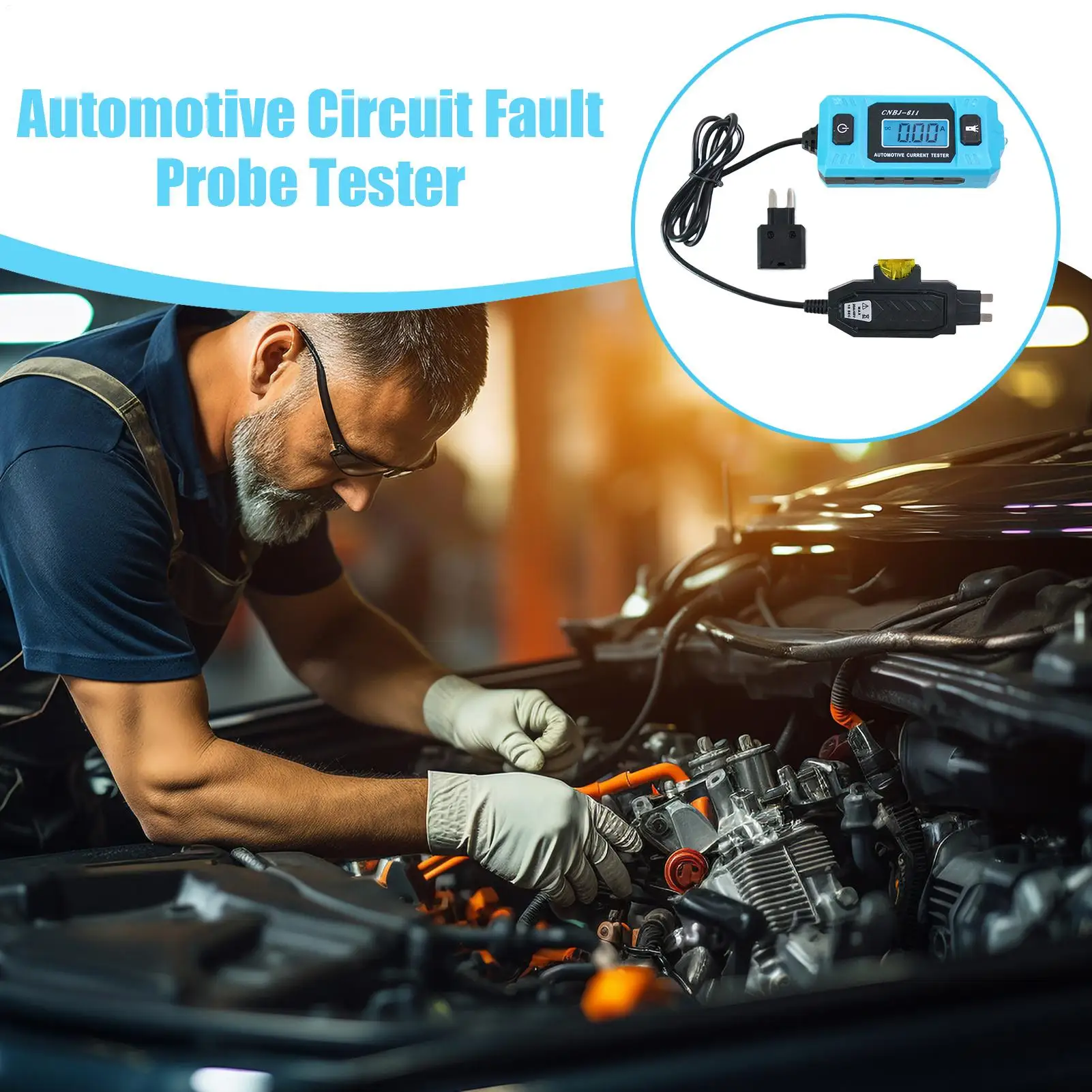 Car Circuit Tester High Precision Current Detector Fault Probe Power Tester for Professional Repair Personnel Vehicles Outdoor