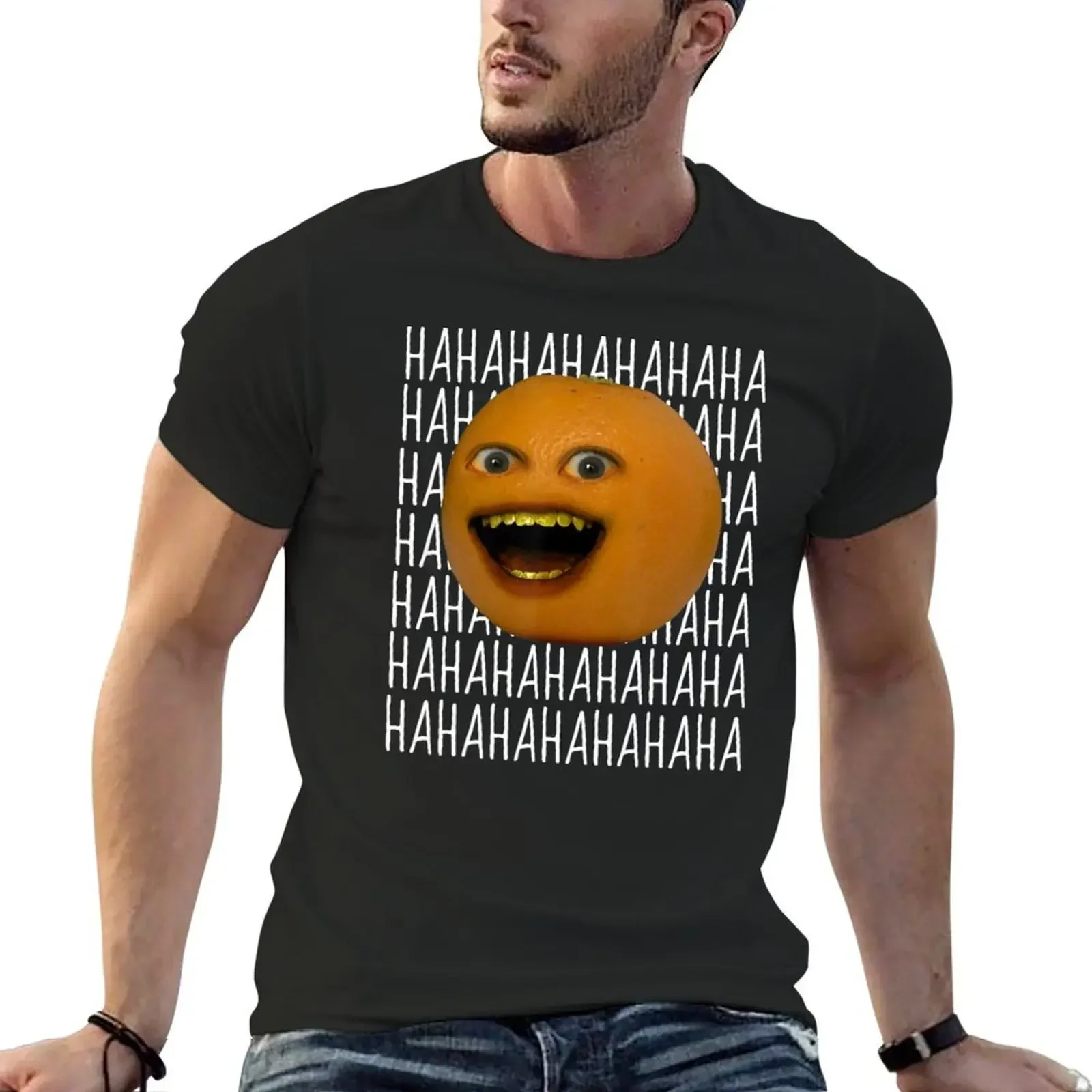 Annoying Orange Ha Ha Ha T-Shirt Short sleeve tee kawaii clothes custom t shirt Men's clothing