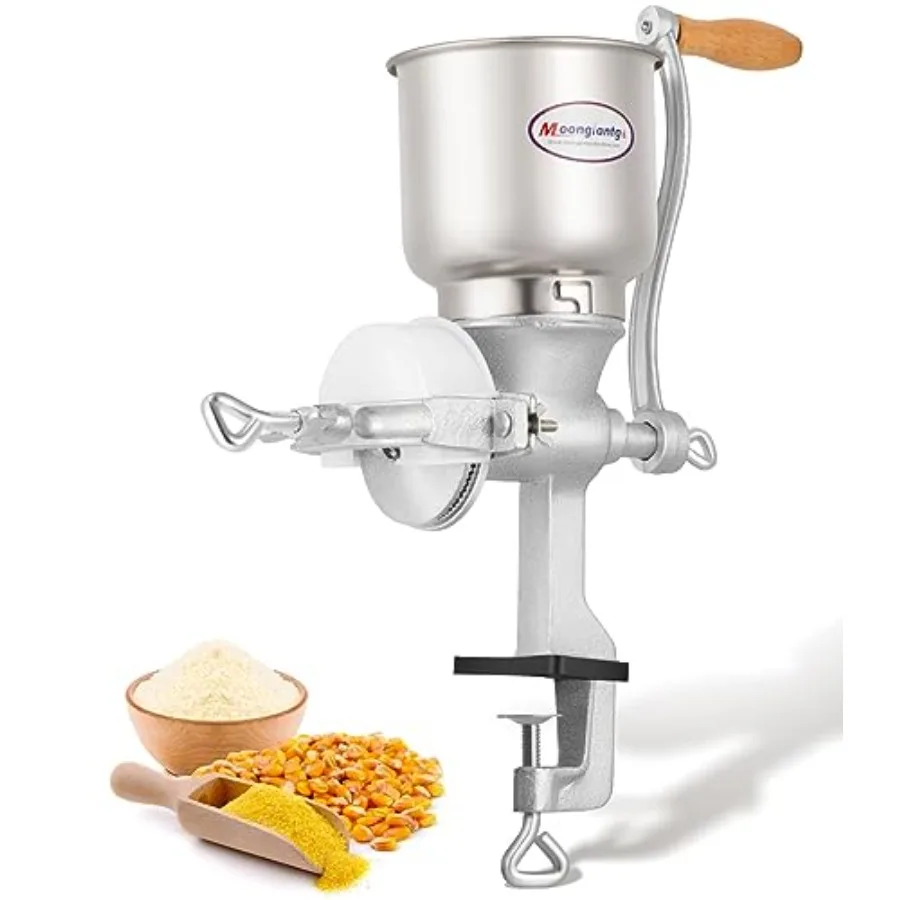 

Ручная мельница для зерна из чугуна с большим бункером для кукурузы, ячменя, пшеницы, кофе, чечевицы, попкорна