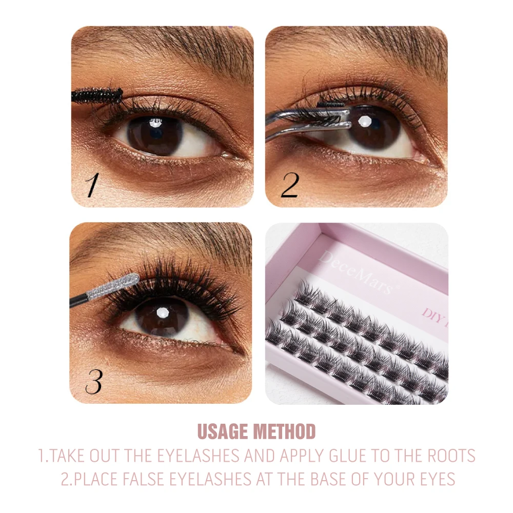 DeceMars Clusters Extensions 8-16MIX Individual Lashes Cluster DIY Eyelash Extensions at Home( F03 )