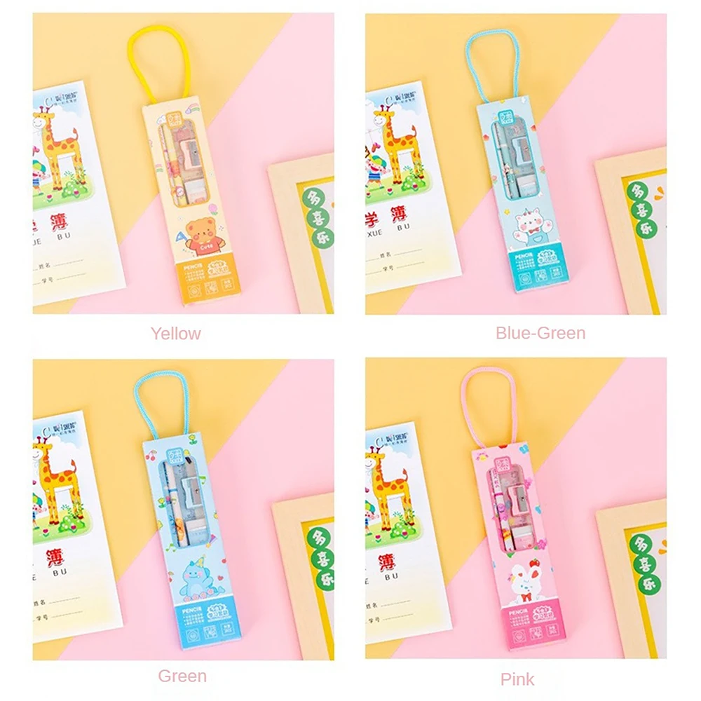 Eraser Cartoon Students Stationery Five-piece Set Practical Multi-function Stationery Office Supplies High Evaluation Pencil