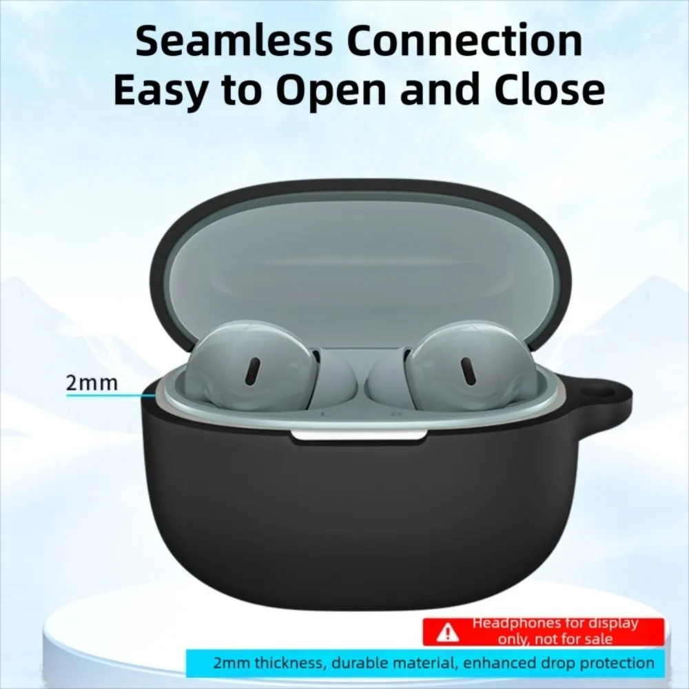 With Carabiner Silicone Protective Case Shockproof Anti Drop Headphone Protective Case for Anker Soundcore Liberty 5 Pro
