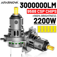 2200W 360 H7 LED Car Headlight Bulb Canbus 3000000LM Light for Car Turbo Mini Size H7 LED HeadLamp 6000K 12V Wireless with Fan