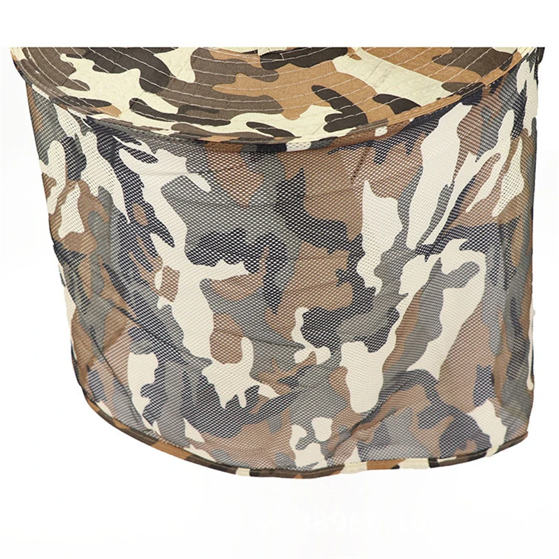 Outdoor Fishing Cap Wide Brim Man Breathable Mesh Fishing Caps Beach Hats Camouflage Military Hat Sun UV Protection Shade Hats