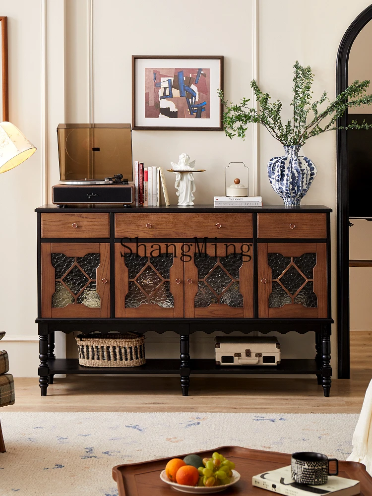 

CL Premium Dining Side Cabinet Integrated Storage against the Wall Retro Entrance Storage Storage Side Cabinet