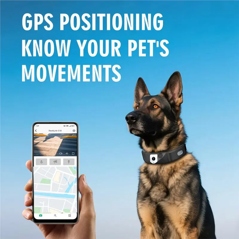 ABZZ-sistema inalámbrico de cerca para perros, cámara GPS para Collar de cerca para perros, grabación y vídeo en vivo, Audio bidireccional para animales de compañía