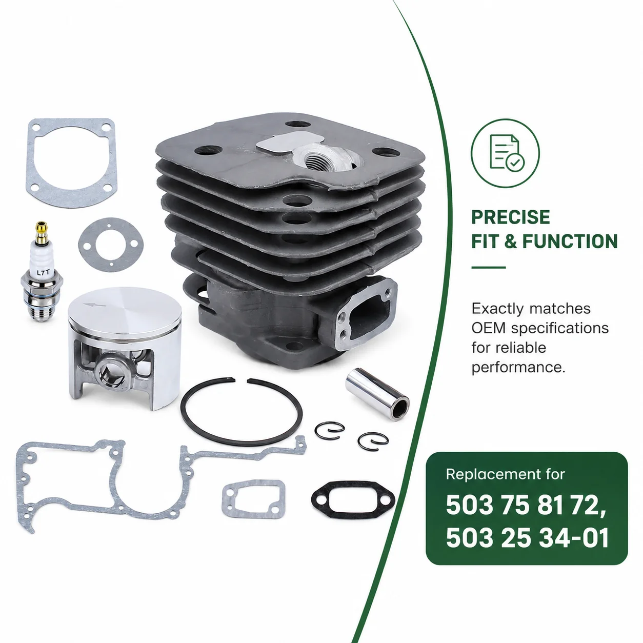 52mm Cylinder Piston Kit For Husqvarna 272XP 268 272 272K Chainsaw, Replaces 503 75 81 72, 503 25 34-01, Gasket Set Spark Plug