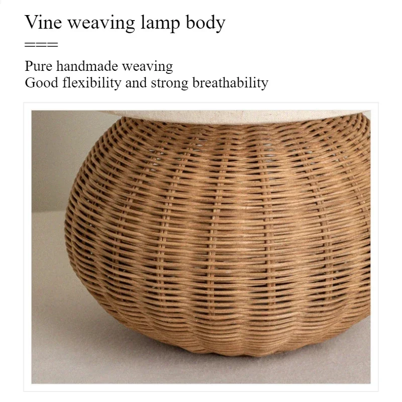 SANDYHA Japanese Rattan Floor Lamp LED Lights Fabric Lampshade for Living Room Bedroom Bedside Nightstand Decorative Lighting