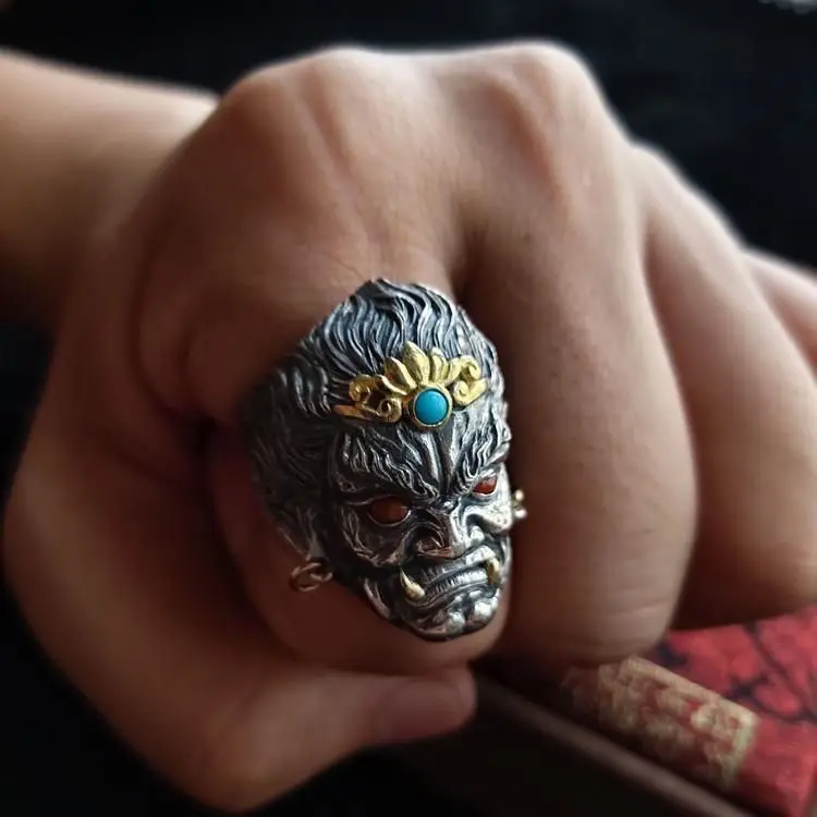 Men\'s Domineering Fudou Mingwang Ring Adjustable Personalized Fashion Accessories