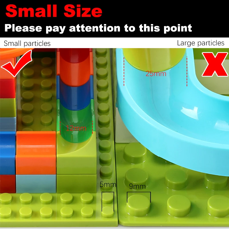 Small DIY Building Block Toys Marble Race Run Block Small Size Assemble Toys Maze Ball Funnel Slide Blocks Bulk Model Toys