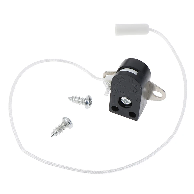 1pc 2A 250V Pull Cord Switch  For Ceiling Lamp Wall Lamp Bedside Lamp High Quality Open Single Pull Control Rope Switch