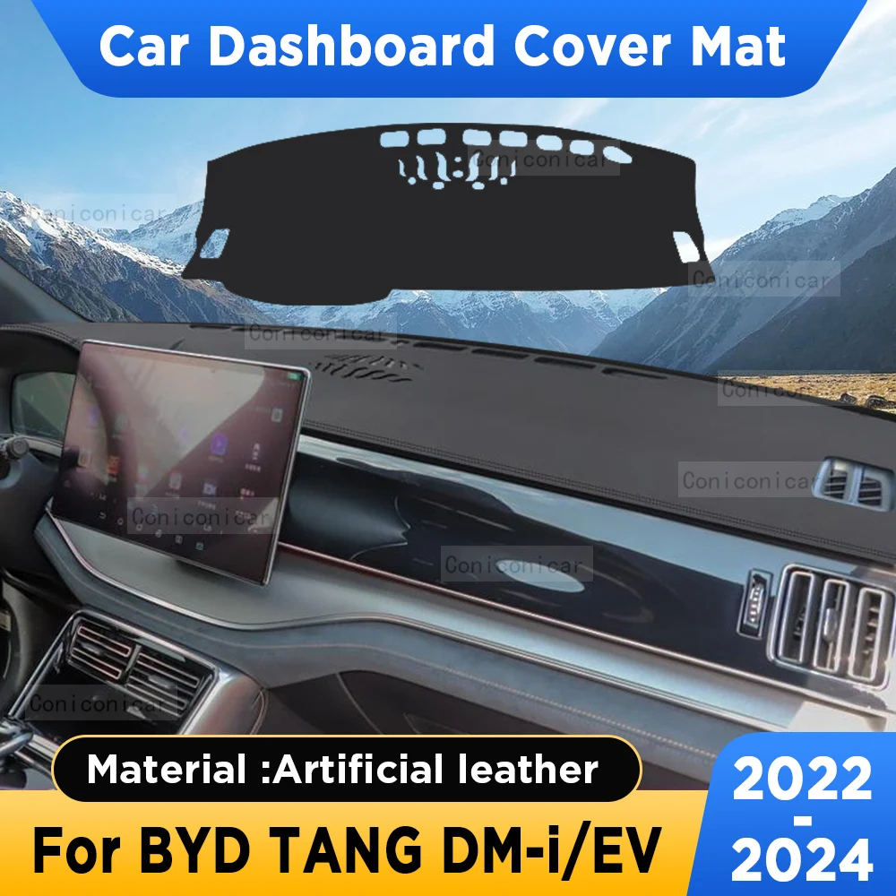 

For BYD TANG DM-i EV 2022 2023 2024 Car Dashboard Cover Mat Sun Shade Pad Artificial Leather Rug Panel Mat Carpets Accessories