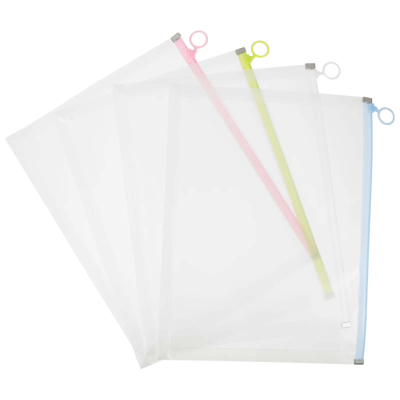 

4Pcs A4 File Storage Pockets PP Plastic Document Organizer Office Supplies Thick File Folders Project Folders A4 Plastic
