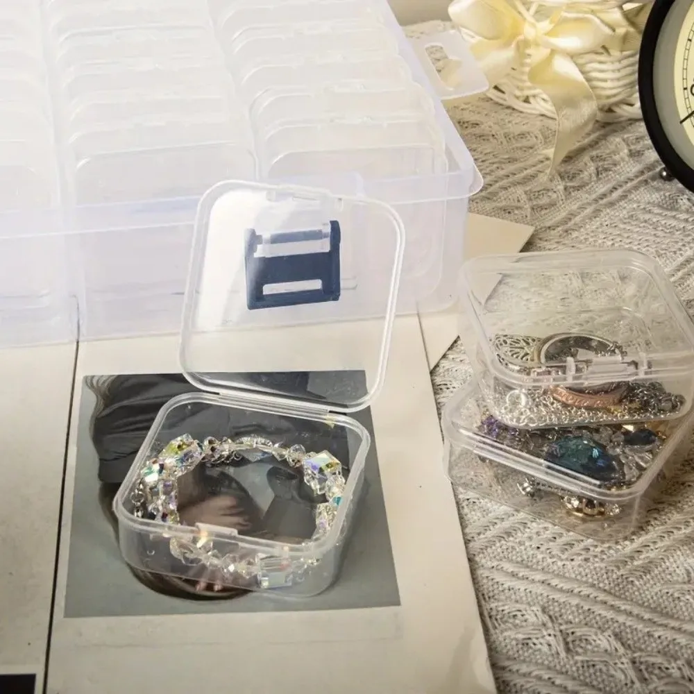 กล่องเก็บลูกปัดเครื่องประดับ 45 ช่อง ทำจากพลาสติก สำหรับงาน DIY ตกแต่งเล็บ ใส่อุปกรณ์ตกแต่งเล็บ ใส โปร่งแสง อเนกประสงค์