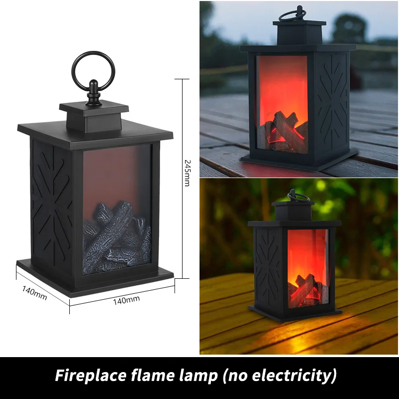 Decorative LED Simulation Fireplace Creative Home Soft Decoration Handicraft Candlestick Simulation Charcoal Flame Wind Lamp