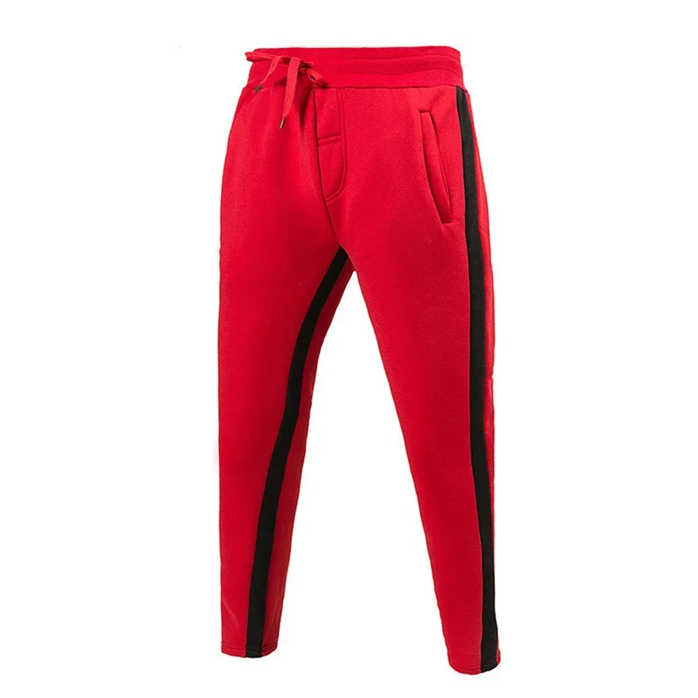 Casual Sports Sweatpants Pants For Men Elastic Waist Breathable Side Stripe Male Gyms Pants Trousers Man Clothing