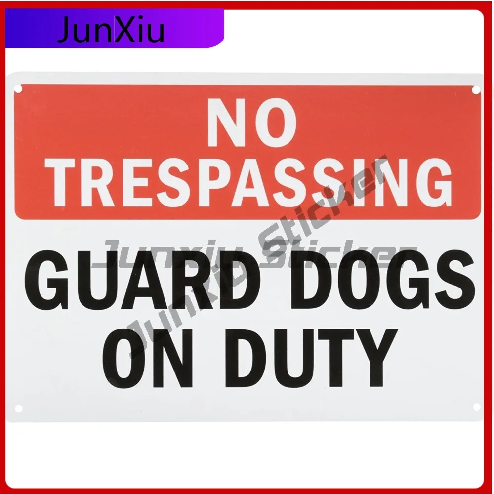 

No Trespassing Guard Dogs Aesthetic Car Laptop Window Boat Waterproof Vinyl Decal Decoration Retro Aesthetic Cute Cute