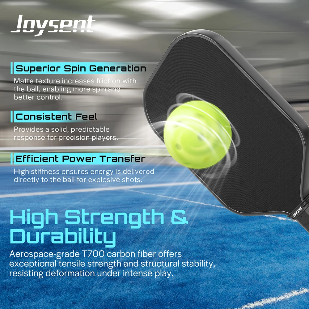 Joysent Gen 4 Pickleball Paddle Racket Trufoam EPP Foam Core T700 Raw Carbon Fiber Spin Control Power Thermoformed - Image 4