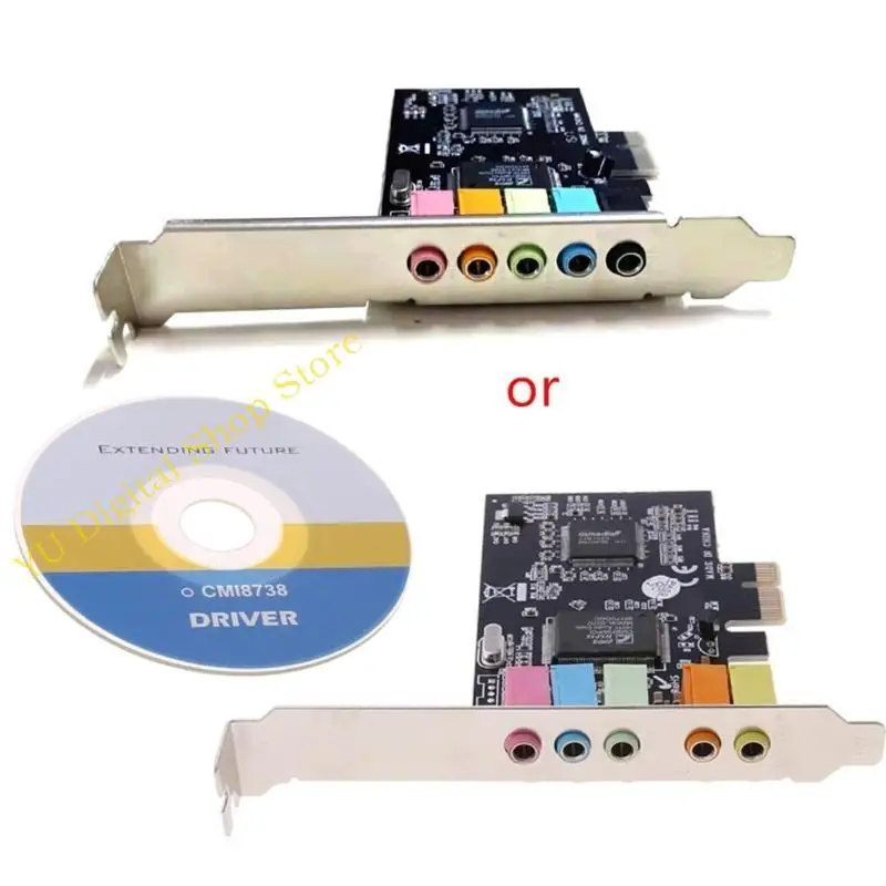 

96BA PCI-E Digital Sound Card 5.1 Сплошные конденсаторы CMI8738 Чипсет + барьер