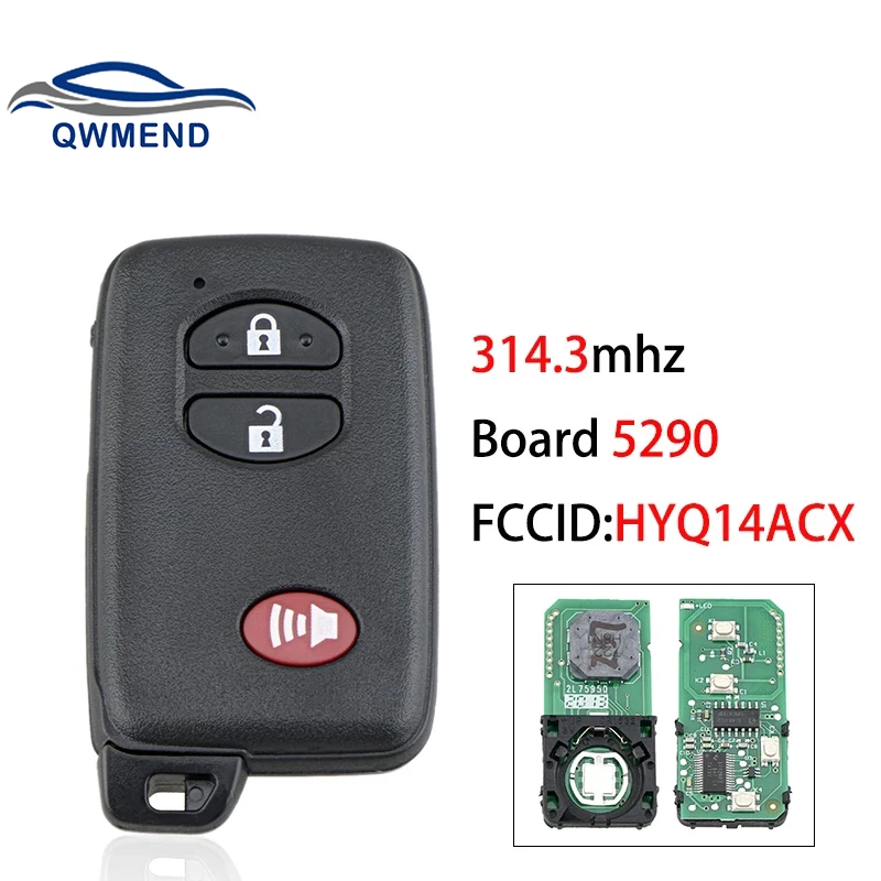 

Умный Автомобильный ключ QWMEND HYQ14ACX для Toyota Venza Prius 2011 2012 2013 2014 2015 2016, Автомобильный Дистанционный ключ 314,3 МГц 5290