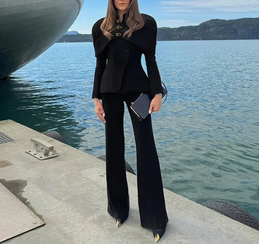 

Commuter Women's Small Fragrant Style Jacket with A High-End Feel Light Luxury Retro Black Versatile Fashionable Slim Fit Top