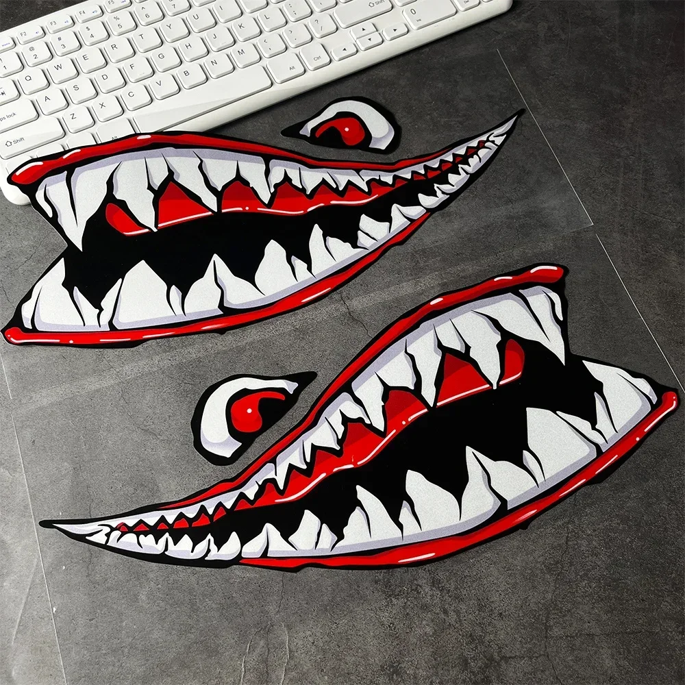 2pc Shark Motorcycle Stickers Side Fairings Decoration for Piaggio Vespa LXV LX GTVGTS PX Sprint 50 125 150 200 250 300 300ie