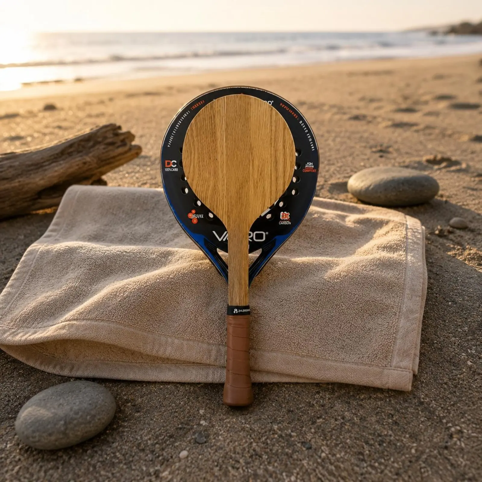 Beach Tennis Racket Sturdy Wooden Beach Paddle Wooden Paddle Racket Lightweight Sports Gear Comfortable Grip for Training view 6