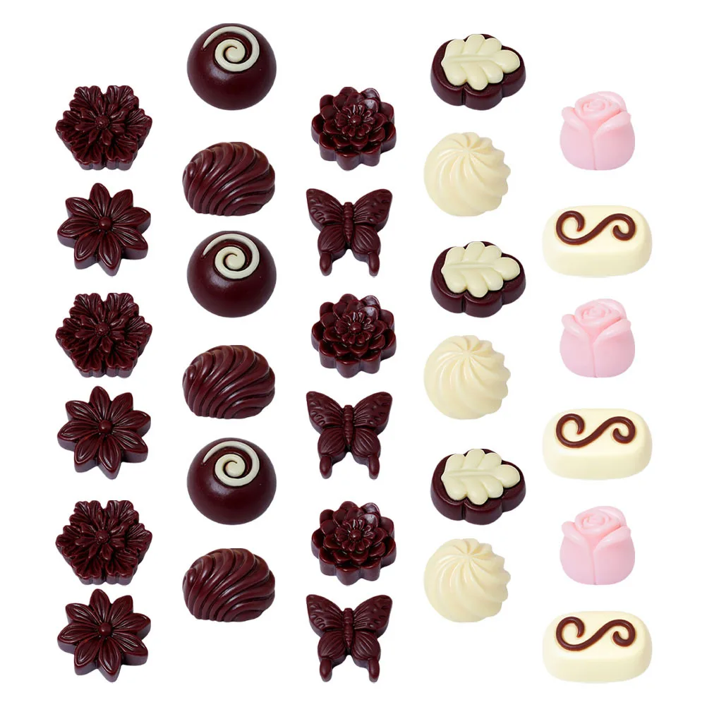 30pcs Realistic Simulation Chocolate Faux Pastry Props For Baking Diy Decor Artificial Candy Display Home Kitchen Party Tabletop