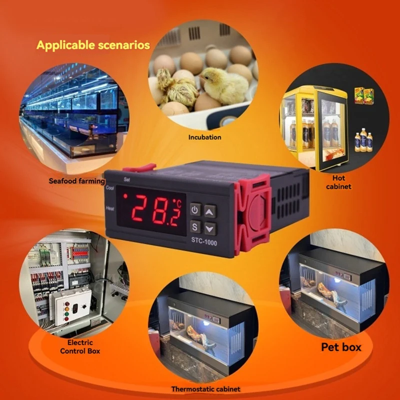 STC 1000 LED Digital Thermostat สําหรับ Incubator อุณหภูมิ Thermoregulator รีเลย์สําหรับระบบทําความร้อนและความเย็น