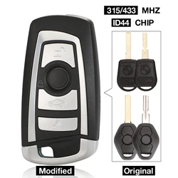 jingyuqin EWS Modified Flip Remote Key 4 Button 315MHz/433MHz PCF7935 ID44 Chip For BMW E38 E39 E46 M5 X3 X5 Z3 Z4 HU58 HU92