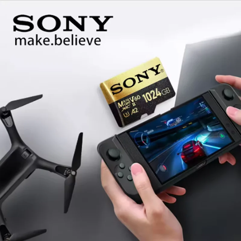 Высокоскоростная TF-карта Micro SD SONY 128 ГБ/256 ГБ/512 ГБ/1024 ГБ A2 U3 V30, стабильное чтение/запись, черный и золотой для планшетов/игровых консолей
