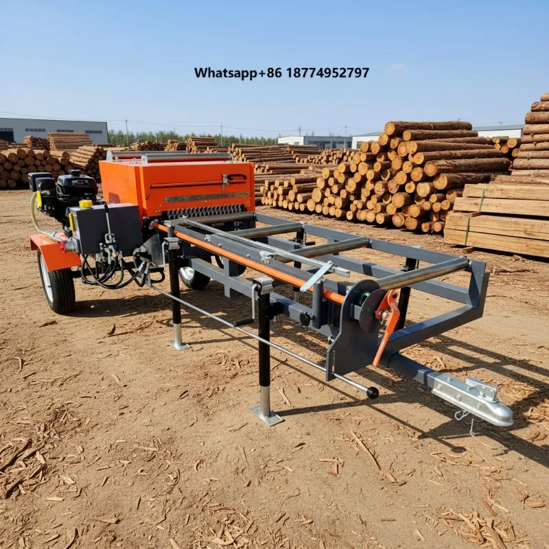 Horizontal Electric Band Saw Portable Hydraulic Wood Cutting Machine with Twin Blade Edger High Efficiency