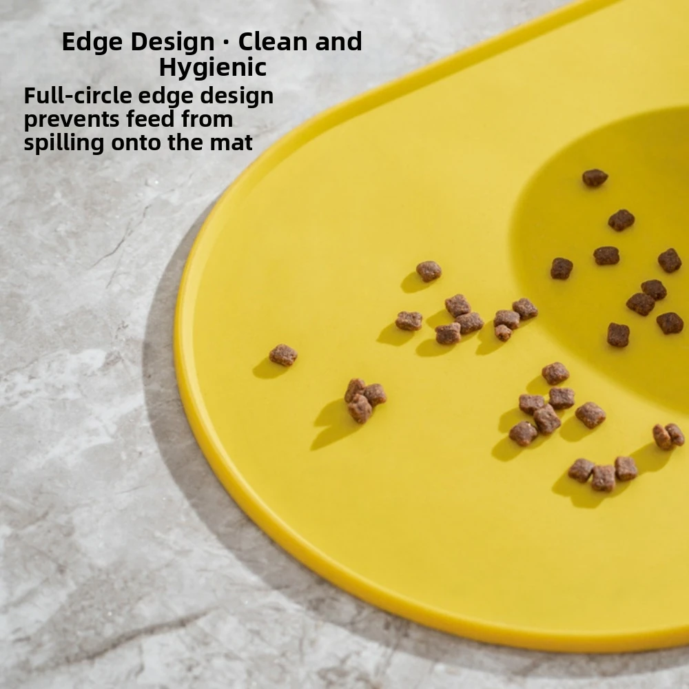 Large Diameter Elevated Cat Bowl Anti-knock Cheese Shape Neck Protection Bowl Anti-choke Ceramic High Foot Bowl Wet Dry Food