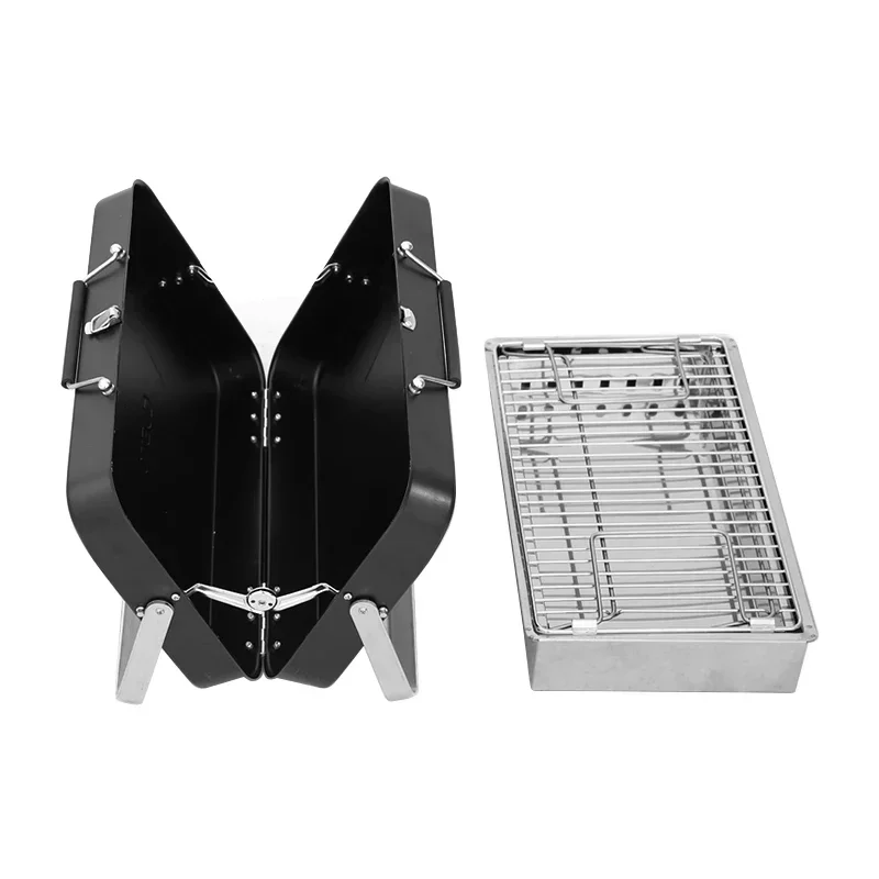 

sSS Portable Grill Outdoor Camping Grill Household Charcoal Folding Portable Mini Picnic Carbon Grill Full Set