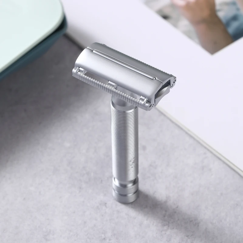 YAQI Monarch Matte Chrome Color Safety Razor 0.90mm gap length 85mm Zinc Alloy Head Professional Men's Beard Comb Accessory
