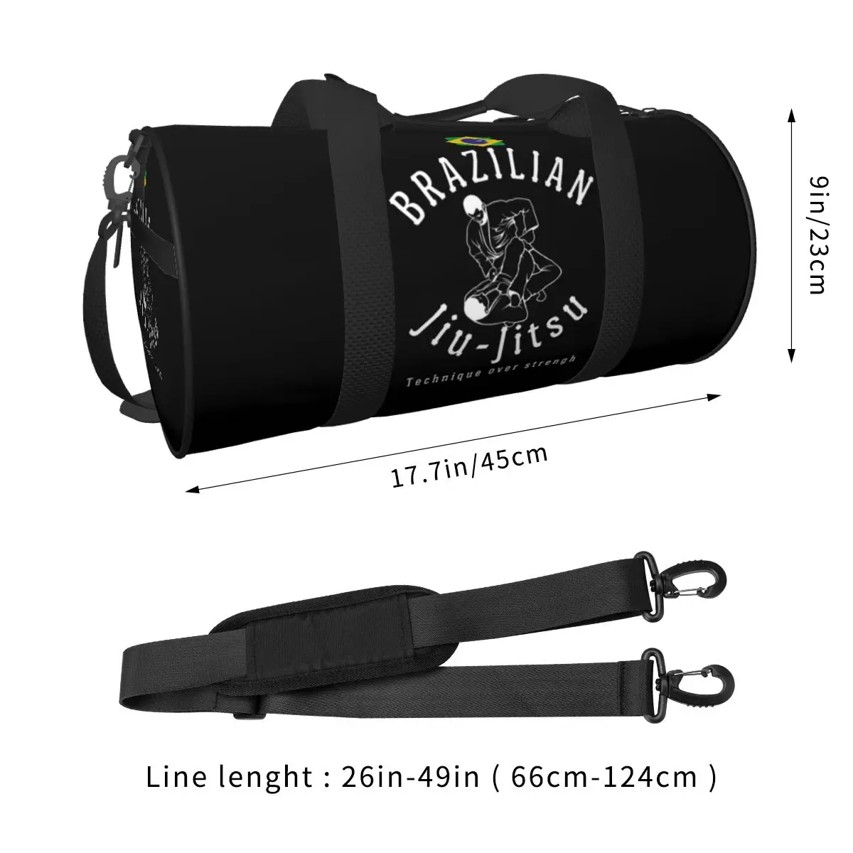 Gym Bag Brazilian Jiu-Jitsu Sports Bag Large Boxing Fighter Men Portable Custom Handbag Funny Travel Training Fitness Bag