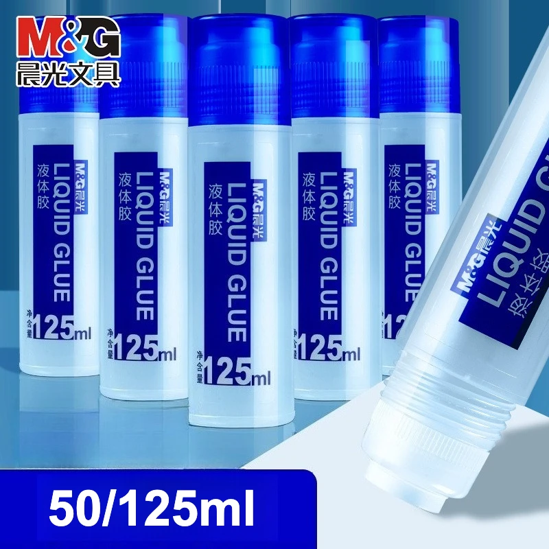 Klej w płynie M&G z aplikatorem pędzelkowym 50ml 125ml, materiały do rękodzieła DIY, do tworzenia biżuterii, małe butelki, artykuły papiernicze