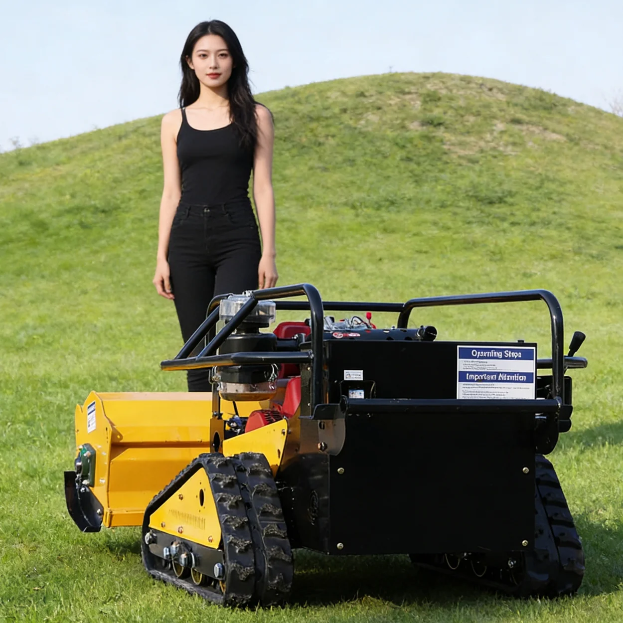

Customized Remote Control Lawn Mower Low Fuel Consumption Commercial Household Flail Lawn Mower Long Working Time