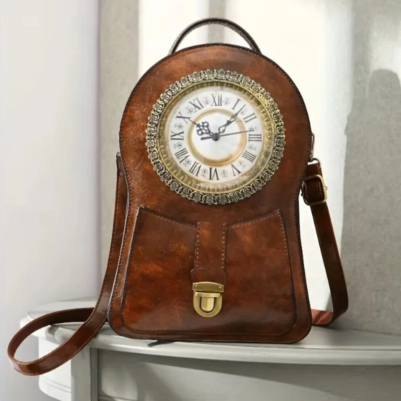 

PU Y2K 3D Clock Bucket Bag Design Handbag Mobile Phone Bag Temu Fashion Personalized Clock Diagonal Cross Creative Shoulder Bag