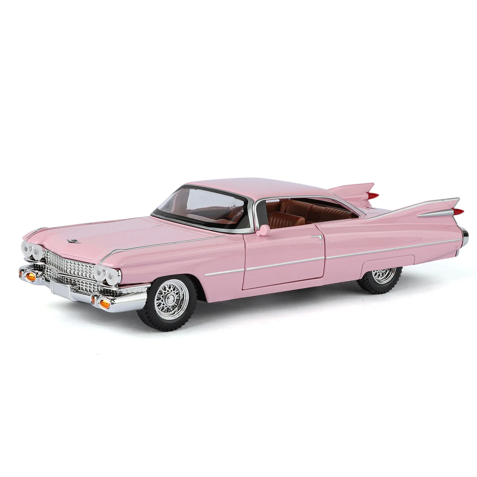 1:24 캐딜락 엘도라도 비아리츠 클래식 레트로 자동차 합금 금속 다이캐스트 모델 자동차 사운드 및 라이트 포함 후진 컬렉션 취미