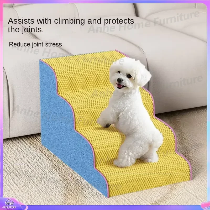 Pet Stairs for Small Dogs Cats Soft Non Slip Steps Removable Washable Cover Multi Layer Ladder Indoor Furniture Home Decor