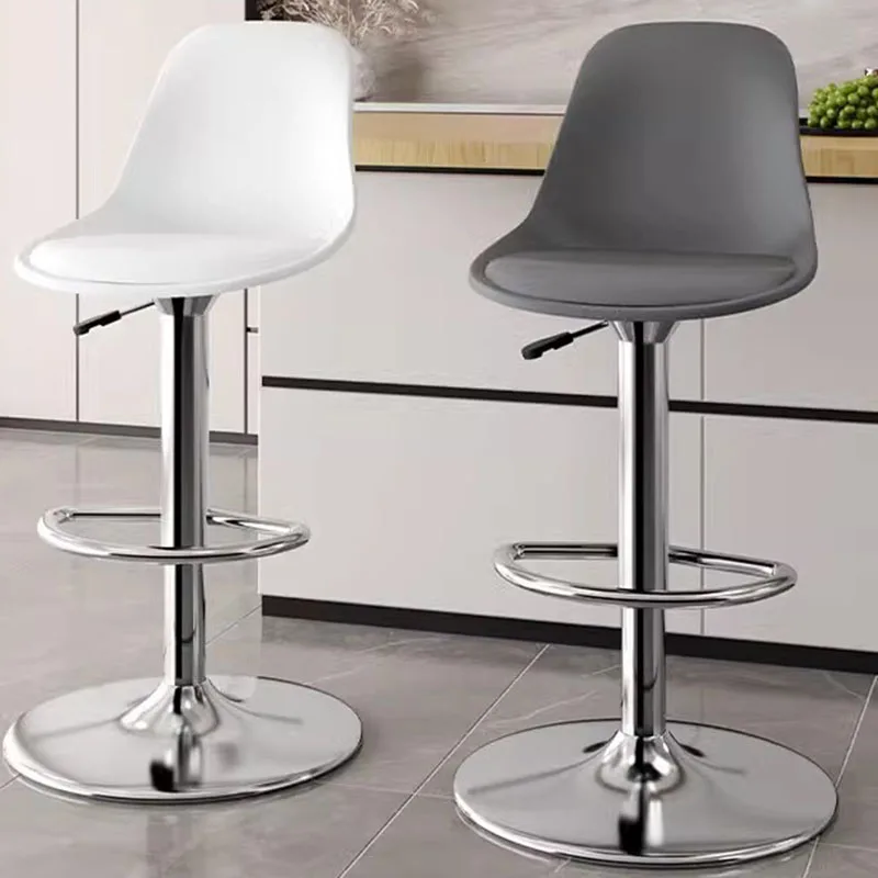 Metal Long Bar Stool Modern Minimalism European Swivel Bar Stool Reception Desk Stainless Steel Banqueta Postmodern Furniture