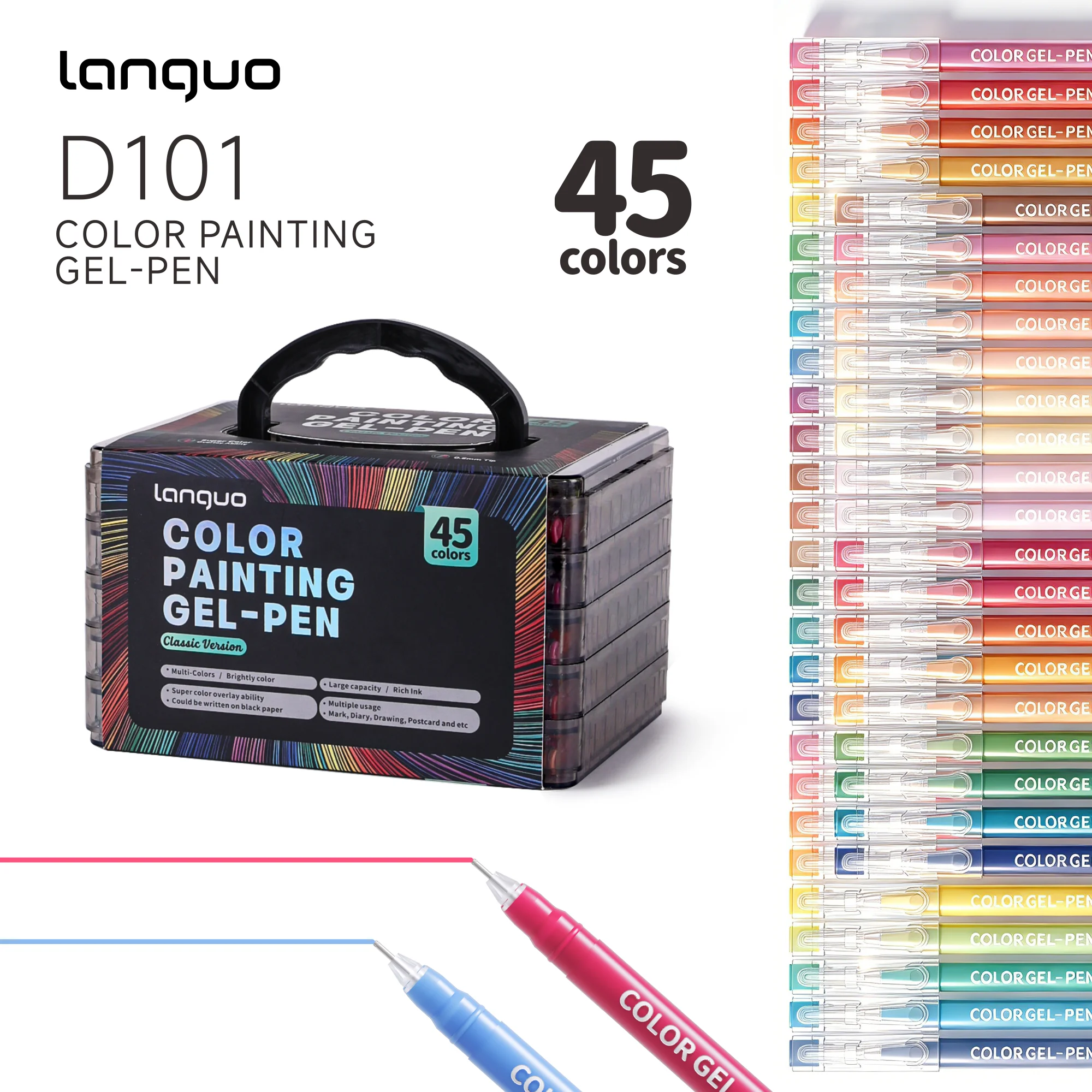 Languo 144/99/72/45 Kleuren Acrylverf Handboek Pennen Multicolor Gelpen Studenten Neutrale Pen Schrijfmarker Kantoorartikelen