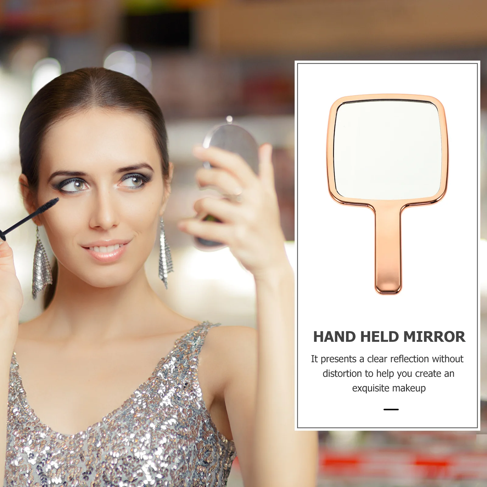 مرآة مكياج أنيقة ومدمجة ذات مظهر محمول للنساء والفتيات، مرآة سفر خفيفة الوزن، صغيرة محمولة باليد