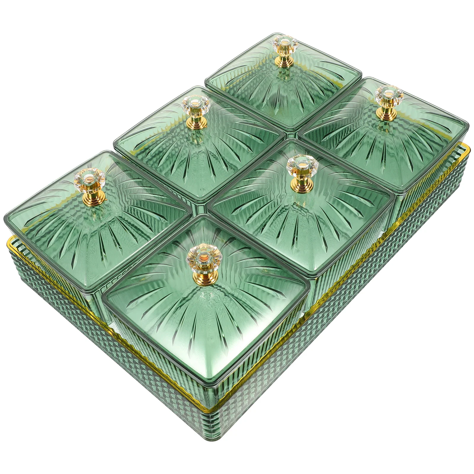 

Snack Dish Compartment Platter Tray for Coffee Table Small Plate Green Food Serving