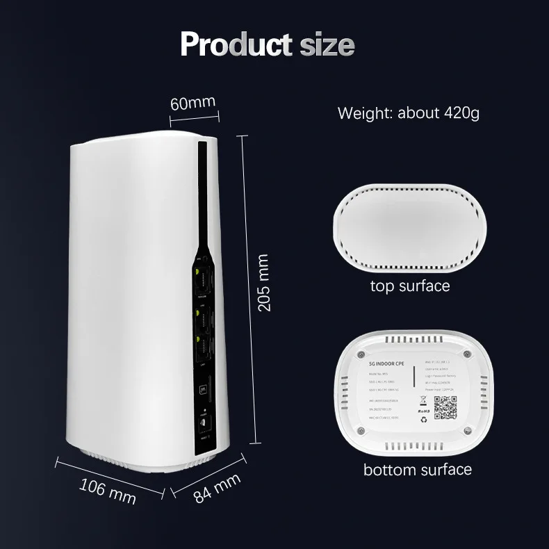 

5G router M55 CPE router Europe Version with SIM card inserted for home shared office routing