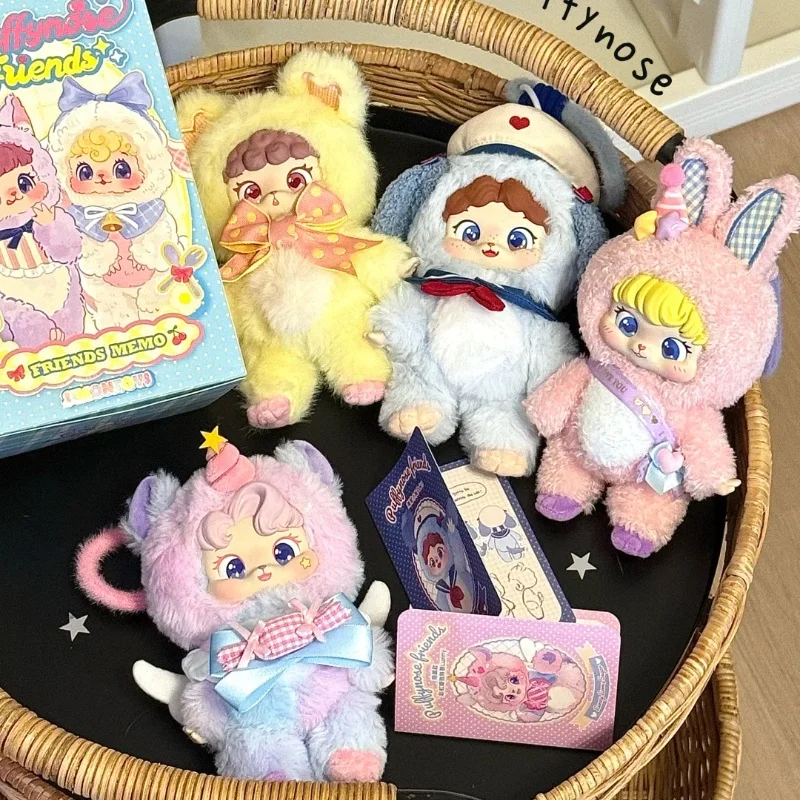 

Подлинная плюшевая кукла Simontoys Puffynose Friends Memo Series, слепая коробка, милый модный орнамент, загадочная коробка, игрушка-сюрприз в подарок